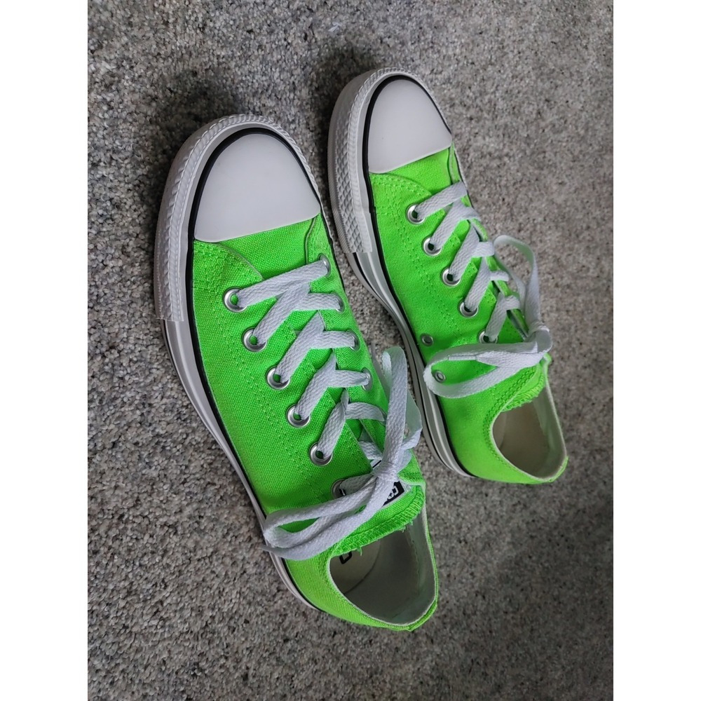 Converse Chuck Taylor All Star Classic Low Top Sneaker 6M 8W Neon Lime Green EUC - Picture 5 of 10